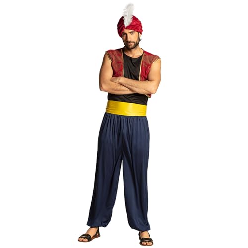 Boland 83839 - Costume Aziz, taille M / L, Sultan, Ensemble turban, gilet, ceinture et pantalon, Unisexe, Adulte, Carnaval, Fête à thème