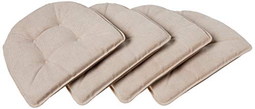 Klear Vu Twillo Tufted Chair Pad, Set of 4, Stone