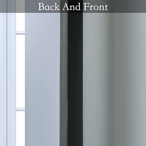 Image of SimpleHome Ombre Grey to Grey White Curtains for Living Room 52Wx54L | Room Darkening Curtains for Bedroom,Gradient Light Blocking Curtain,Thermal Insulated Grommet Window Drapes,2 Panels,54 Inch