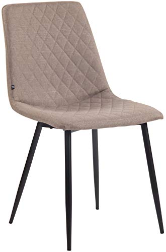 CLP Chaise De Salle A Manger Telde en Tissu I Chaise De Cuisine avec Assise rembourrée I Piètement en Métal I Chaise De Visiteur, Couleur:Taupe