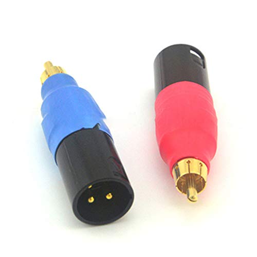 with Tracking Number 5 pcs Audio Connector 3 Pin XLR Plug Male to RCA Plug Red Blue Audio Adapter Connectors