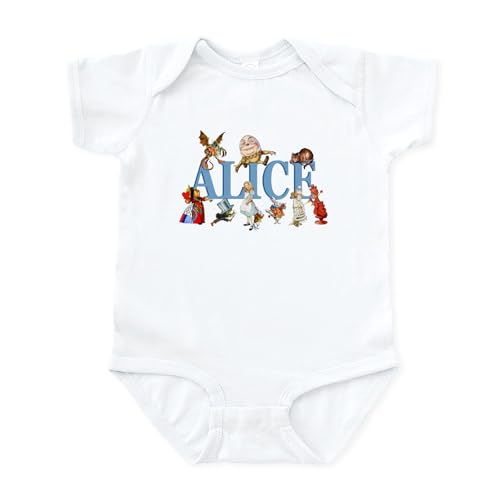 CafePress Alice & Friends in Wonderland Infant Bodysuit Cute Infant Bodysuit Baby Romper Cloud White