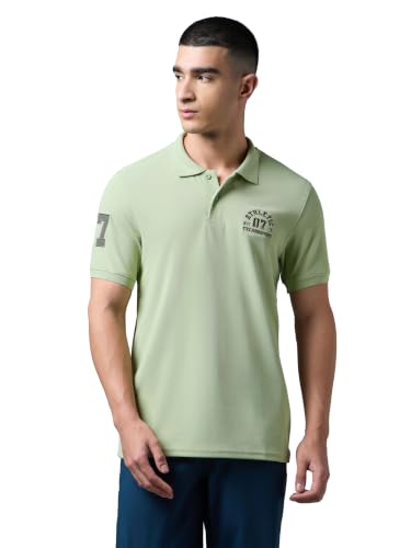 Image of TECHNOSPORT Men's Slim Fit Solid Half Sleeve Polo T-Shirt for Gym, Sports & Running