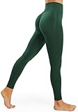 JOYSPELS Sport Leggings Damen Scrunch Butt, Sporthose Damen Lang Blickdicht Po Push Up Gym Seamless Leggins Tights Dunkelgrün L