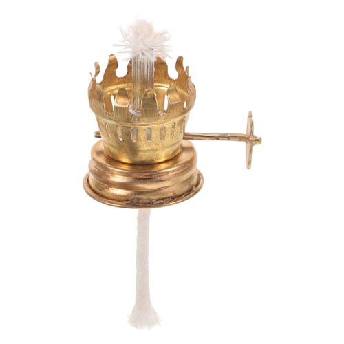 Brûleur de lampe à huile en laiton avec support de cheminée et base filetée