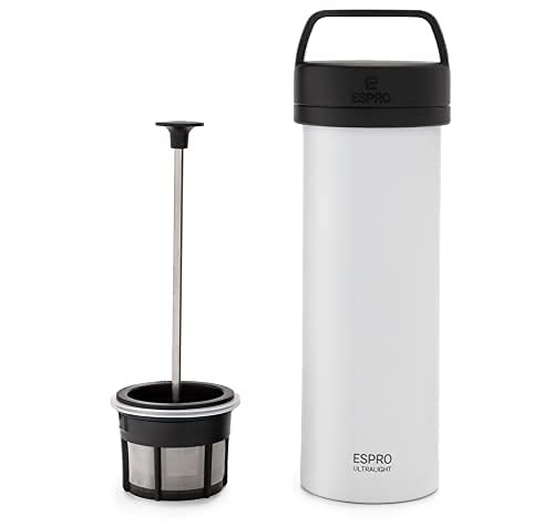 ESPRO Travel French Press Ultralight, mini-koffiemaker met thermo-functie, 475 ml, wit - Image 3