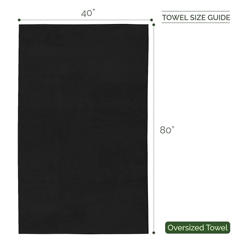 Image of Elegant Comfort Three Line Popcorn Extra Large Luxury Bath Towel - 40 inch x 80 inch inch, Premium Hotel Spa Quality 1 Piece Oversized Bath Sheet 100% Turkish Cotton Super Soft Highly Absorbent, Black