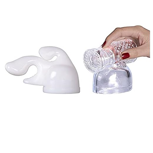 2 Pack Massager Attachments Massage Accessories Attachment Accessory Silicone (White+Clear)