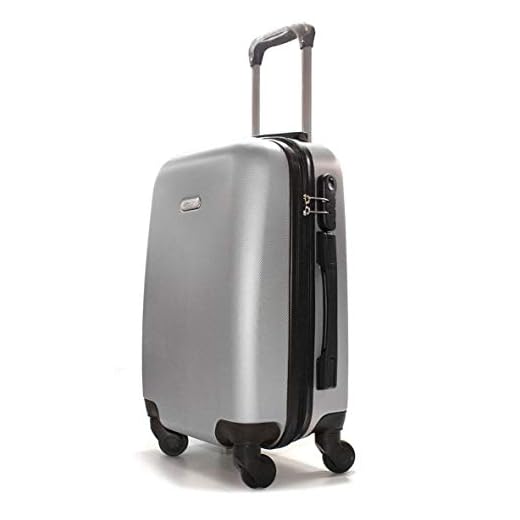 ZAPSHOP Maleta de Viaje Rígida Giratoria, 50x30x19cm, Maleta de Equipaje de 4 Ruedas Giratorias y Cerradura Integrada, Cintas Cruzadas, Divisor con Cremallera y Bolsillo, Plateado.