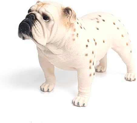 Aydinids Bulldog Figurines White Bulldogs Figures Realistic Pet Dog Figures Simulated Dog for Christmas Birthday Gift Party Decoration, Bulldog