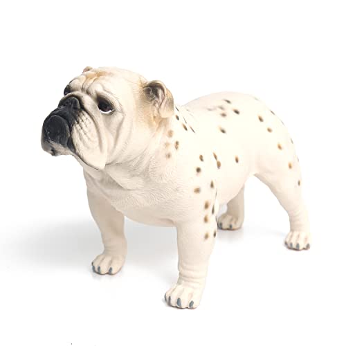 Aydinids Bulldog Figurines White Bulldogs Figures Realistic Pet Dog Figures Simulated Dog For Christmas Birthday Gift Party Decoration, Bulldog #TOP3