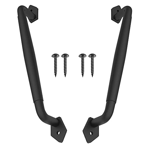 Image of 2-Pack 12 Inch Diamond Tapered Barn Door Handle - Black Cast Iron Pull for Sliding Doors, Gates, Sheds, Fences, Closets - Indoor Outdoor Farmhouse Hardware