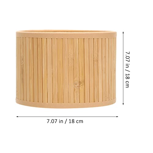 Image of Zerodeko Small Bamboo Lampshade Retro Style Compatible Light Cover for Desk Wall and Floor Lamps Chic Vintage Design for Decor