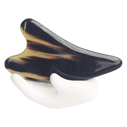 Schabendes Körperhorn 11 Cm Dickes Gesichtswerkzeug Aus Natürlichem Büffelhorn Multifunktionales Schwarzes Blumenmuster