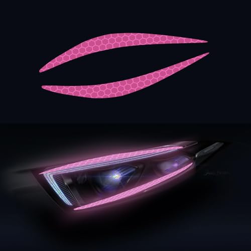 Image of 4 Pcs Reflective Eyeliner Car Decals-2 Pair Super Bright Vinyl Stickers for Headlights, High Reflective Car Headlight Eyelashes Sticker Cute Girl Car Accessory (Purple)