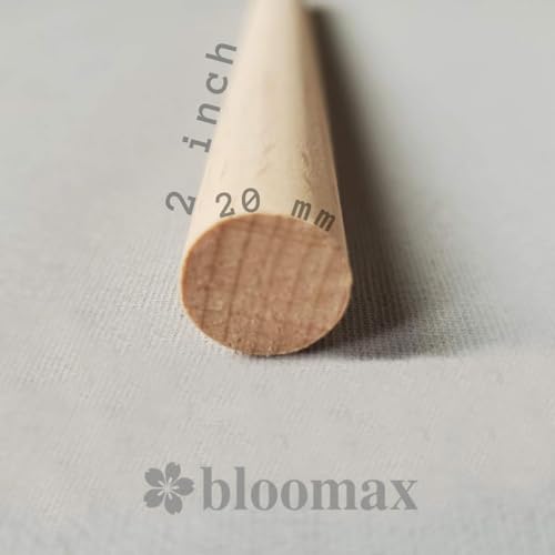 Image of BLOOMAX Wooden Dowel Rods - 45 Pcs Sanded Full-Finish Craft Sticks for Woodworking & DIY - 20mm x 2 Inch Round Dowels for Art Projects, Repairs, Building Material