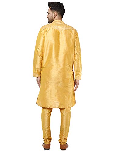 SKAVIJ Art Silk Kurta Pajama for Men Indian Ethnic Wear Festival Dress Suit Set2