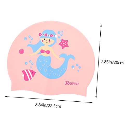 Yardwe 2 Unidades Touca de natação infantil de silicone touca de natação elástica para crianças touc