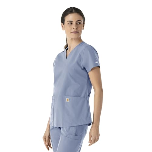 Carhartt Force Essentials Women's V-Neck Scrub Top, Ceil Blue, M - image 2