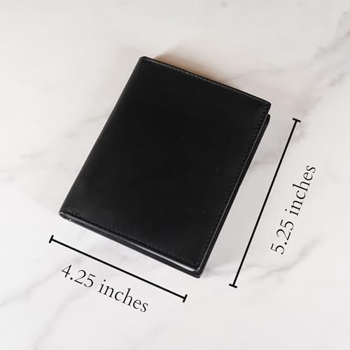 ag wallets RFID Signal Blocking Leather European Hipster Wallet, Black, 5 x 4.5-Inch4