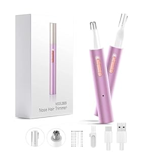 Cortapelos de Nariz 2 en 1 Recargable para Mujer, Cortapelos Profesional para Cejas y Cara con Potente Motor y Cuchillas de Doble Filo
