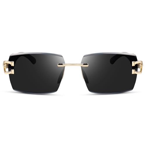 Image of Dervin UV Protected Rectangular Rimless Sunglasses for Men and Women