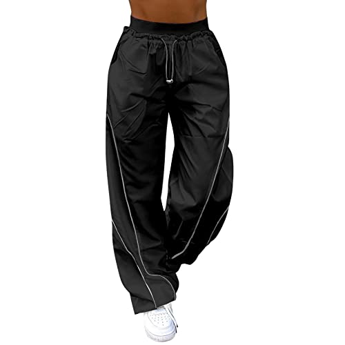 Generic Cargohose Damen Baggy Hose Y2K Track Pants Streetwear Elastische...