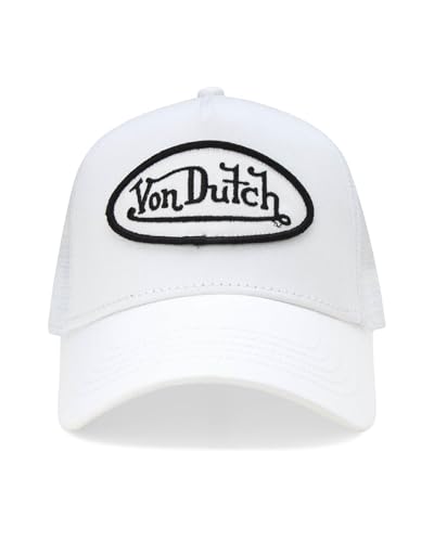 Image of Von Dutch Unisex Trucker Hat - Retro Classic Solid Color Mesh Back Snapback Baseball Cap for Men & Women.