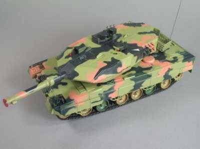 efaso Czołg HL Leopard II A5 M 1:24 - RC czołg z funkcją strzelania i światłem modelarstwo pojazd łańcuchowy czołg skala 1:24! Z amunicją i silnikiem Power