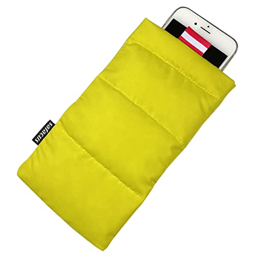SAFACUS Housse de protection thermique pour téléphone portable pour camping, randonnée, protection contre le froid, coque chaude pour iPhone 6/7/8/X/Xs/SE/11/12/13, Samsung Galaxy (jaune) Cover