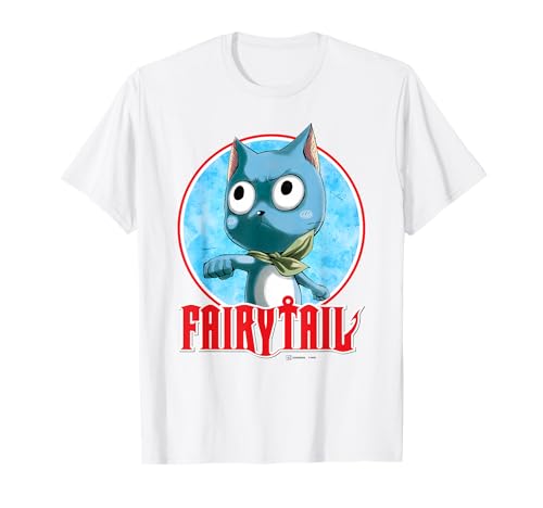 Fairy Tail Happy The Magic Cat Lockup Manga Style Portrait T-Shirt