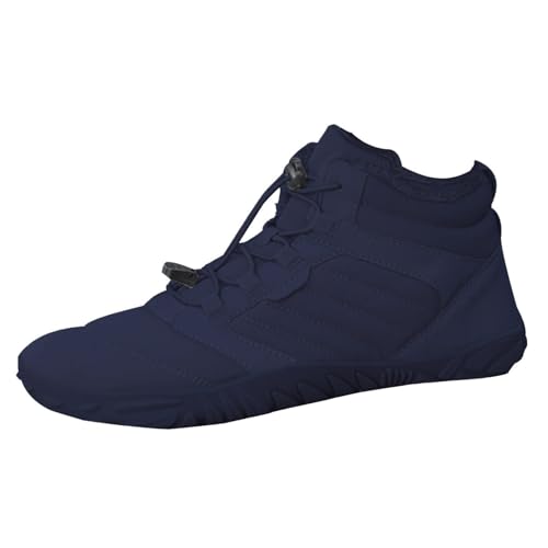 Botas de invierno para hombre, botas de caña corta, forradas, ligeras, botas de senderismo, cómodas, antideslizantes, para senderismo, trekking, cálidas, clásicas, azul, 41 EU