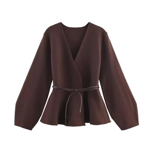 Cardigan tricoté élégant avec nœud gilet col en V aux finitions soignées vêtement d'extérieur chic