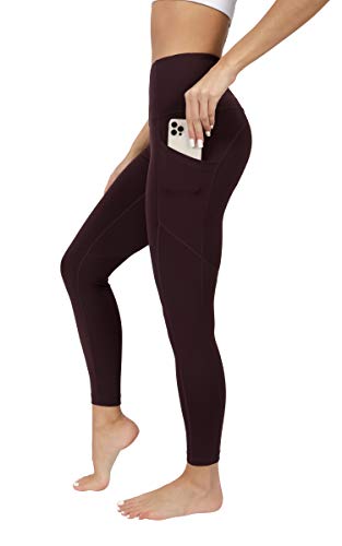 90 Degree By Reflex Power Flex Yoga Pants - High Waist Squat Proof Ankle Leggings with Pockets for Women - Italian Plum - XL