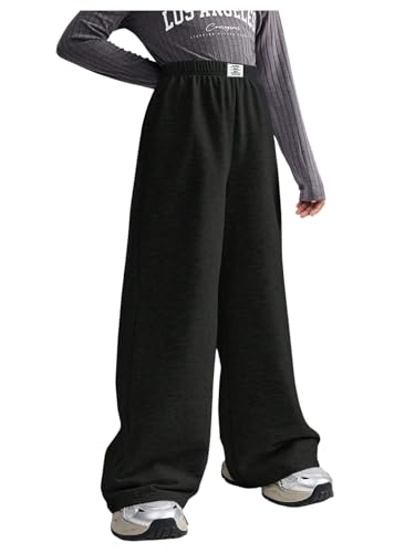 Image of SOLY HUX Girl's Wide Leg Sweatpants Elastic High Waisted Loose Baggy Pants with Pockets