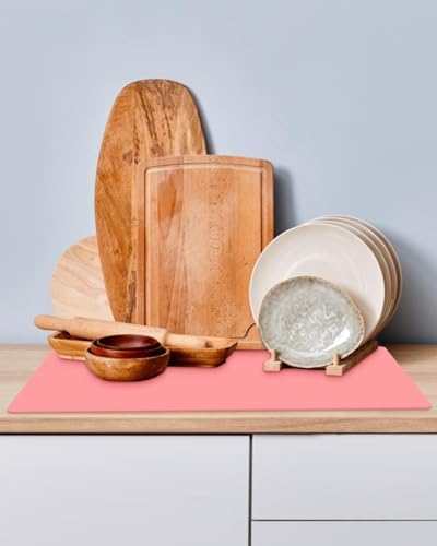 Extra Large Silicone Table Mat, Silicone Mat for Crafts Kids Dinner Placemat Desk Countertop Protector Heat Resistant Baking Mat Reusable Dough Rolling Pad Fondant Mat, Pink (23.62x15.75 inches)