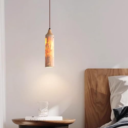 Lámpara colgante de travertino amarillo wabi-sabi para eliminar la luz fría en comedores 2