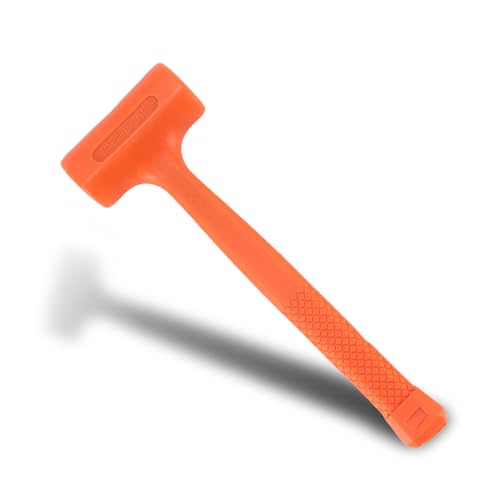 Martello per colpi morti, maglio in gomma per colpi morti da 1 libbra con impugnatura a scacchi antiscivolo, martello in gomma con anima in acciaio