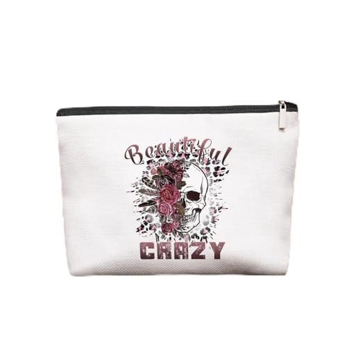 Bolsa de maquiagem para presentes de terapia da fala, bolsa de cosméticos SLP para mulheres, todos merecem uma bolsa de maquiagem com zíper para terapia de fala por voz, crazy 01