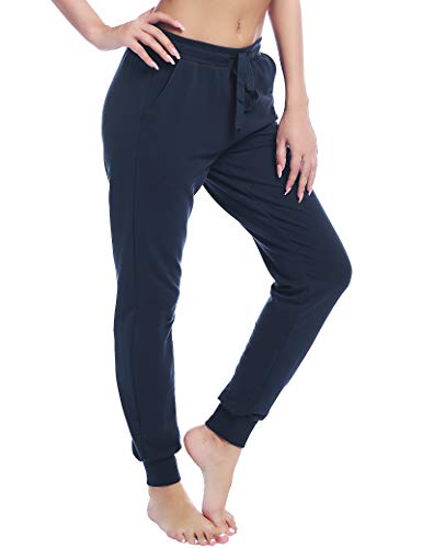 Joyaria Pantalon de jogging pour femme - En coton - Pour les loisirs et le yoga - Bleu - Medium Cover