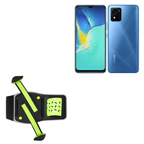 BoxWave Holster Compatible with vivo Y01 - FlexSport Armband, Adjustable Armband for Workout and Running - Stark Green