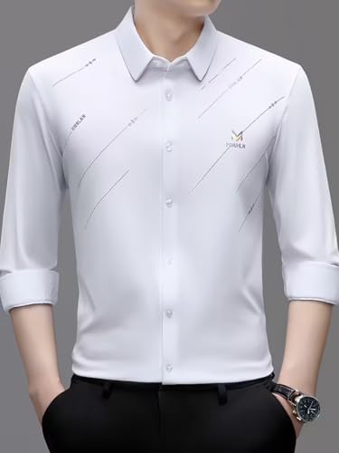 Image of IndoPrimo Men's Premium Satin Shirt for Party, Formal & Casual Wear - Stylish Designer Full Sleeve Shirt for Men