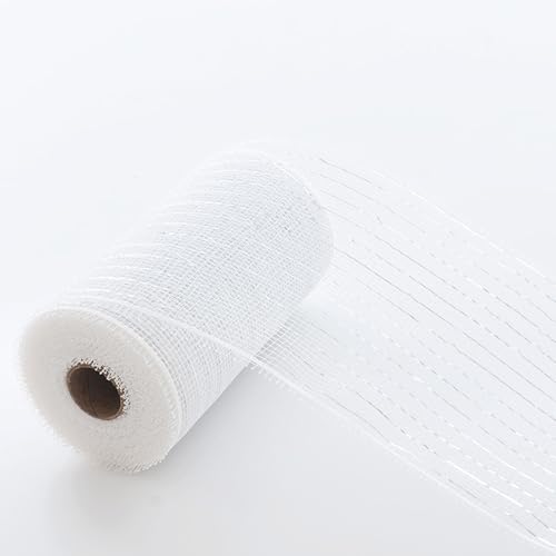 JStnana 2 Rolls White Deco Mesh Ribbon for Christmas Tree Wreath Crafts by JStnana - Used condition - Image 2