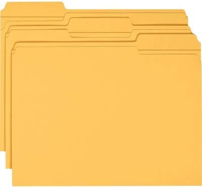 Smead 12234 File Folders 1/3 Cut Reinforced Top Tab Letter Goldenrod 100/Box