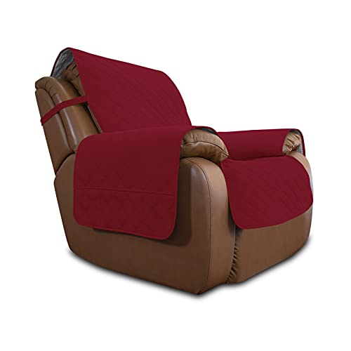 Image of Easy-Going Sofa Slipcover Waterproof Oversized Recliner Chair Cover Non-Slip Fabric Couch Cover for Living Room Washable Furniture Protector for Pets Kids Dog (Oversized Recliner, Christmas Red)