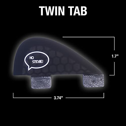 Ho Stevie! Stabilizer Surfboard Fin (Center/5Th Fin) Twin Tab Or Single Tab Sizes + Fin Key And Screws (Black, Twin Tab) #TOP4