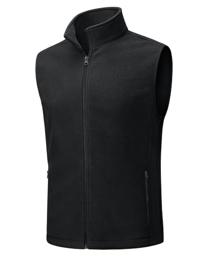 TACVASEN Men's Fleece Vest – Winter Casual Sleeveless Outerwear for Warm Layering