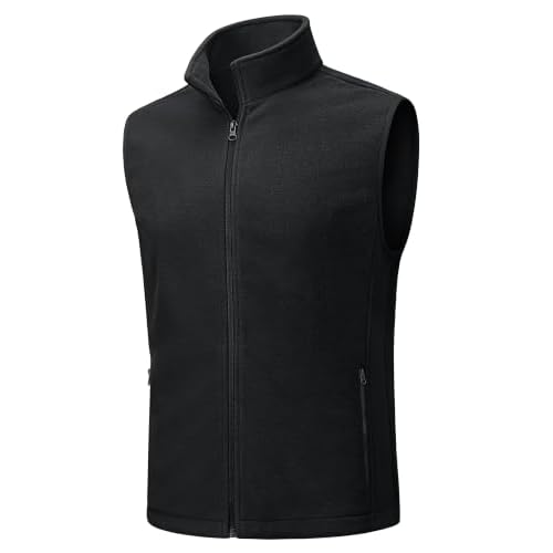 TACVASEN Men's Fleece Vest Winter Casual Vests Outerwear Sleeveless Jacket