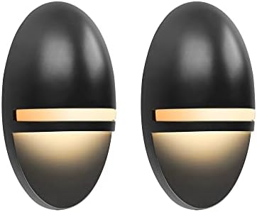 GKOLED 2-Pack Low Voltage LED Post Light, Outdoor Waterproof Landscape Deck Lights with 2W Integrated LED Chips, 9-15V AC/DC, 2700K, Die-cast Aluminum, Matte Black Powder Coated Finish
