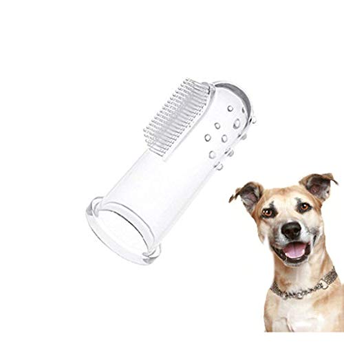Jamisonme Pet Dog Toothbrush, Soft Silicone Pet Toothbrush Tooth Cleaner Dog Cat Teeth Cleaning for Most Pets(Clear)